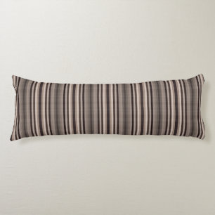 Brown Grey Stripes Body Pillow