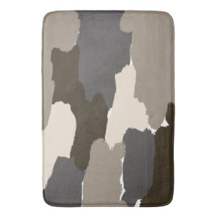 Brown, Grey, Taupe and Ivory Fingerpainting  Bath Mat