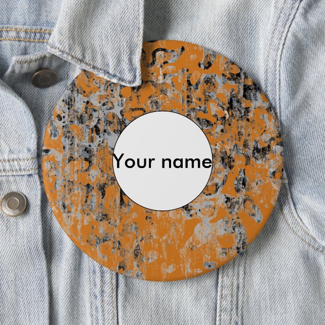 Brown grey texture 6 inch round button (In Situ)