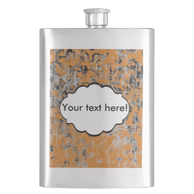 Brown grey texture hip flask (Front)
