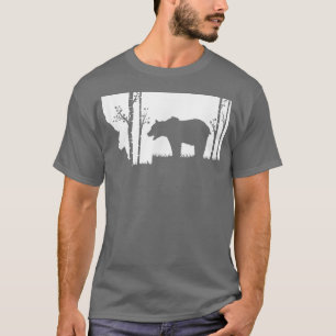 Brown Grizzly Bear Hunting - Montana map Hunter T-Shirt