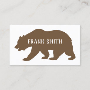 Brown Grizzly Bear Silhouette Business Card
