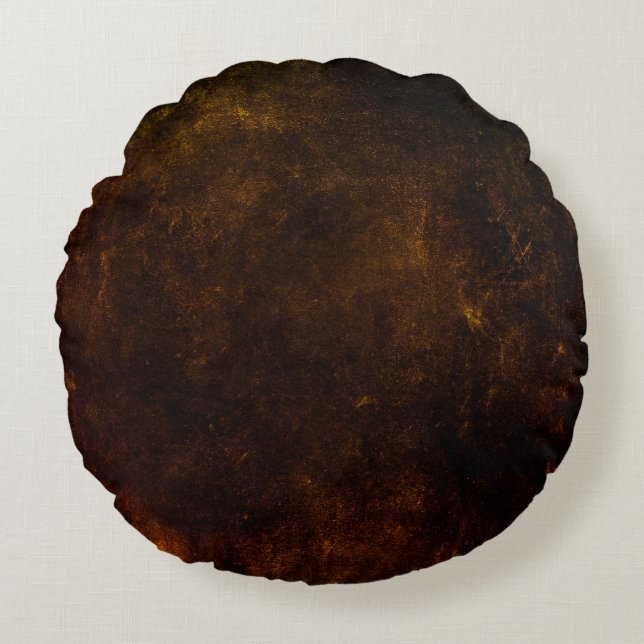 Brown grunge background, artistic dark texture, de round pillow (Front)