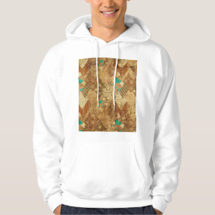 Brown Grunge Quilt Stars Hearts Hoodie