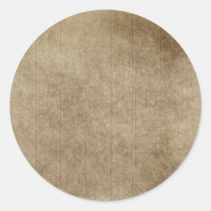 Brown Grungy Wood Classic Round Sticker