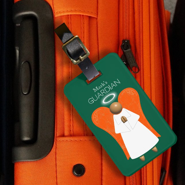 Brown Guardian Angel (double-sided) Luggage Tag (Brown Guardian Angel)