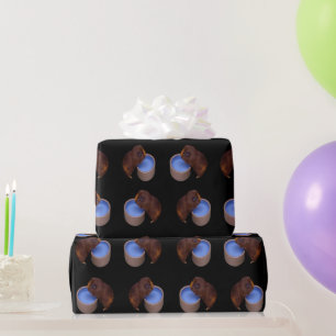 Brown Guinea Pig Standing Drinking, Wrapping Paper