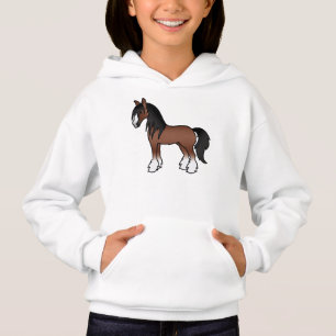 Brown Gypsy Vanner Clydesdale Shire Cartoon Horse