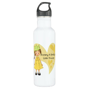 Brown Hair Mommy and Daddy's Princess 710 Ml Water Bottle