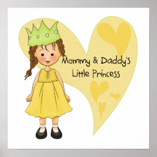 Brown Hair Mommy and Daddy's Princess Poster