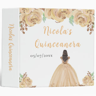 Brown Hair Princess Peach Quinceanera Photo Album Binder