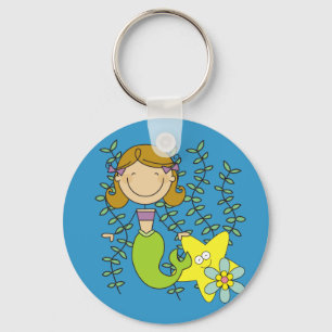 Brown Haired Mermaid Keychain