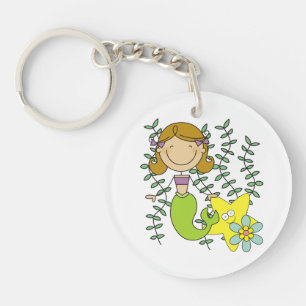 Brown Haired Mermaid Keychain