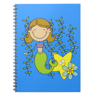 Brown Haired Mermaid Notebook