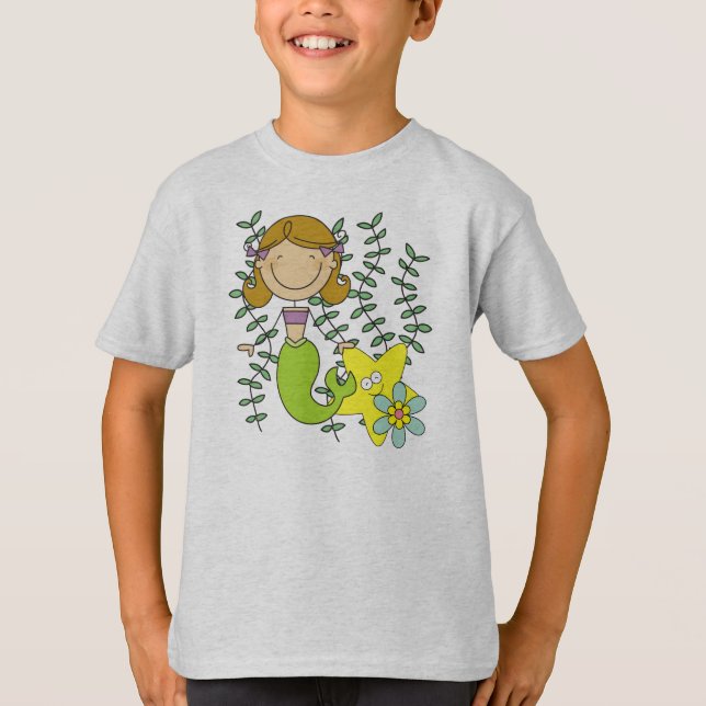 Brown Haired Mermaid T-Shirt (Front)