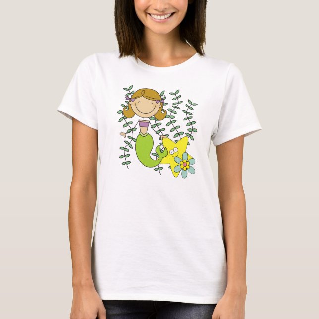 Brown Haired Mermaid T-Shirt (Front)