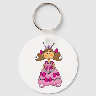 Brown haired princess keychain
