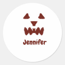 Brown Halloween scary face fall add name modern re