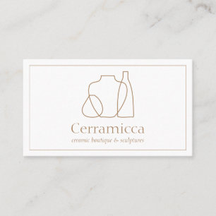 Brown Handmade Porcelain Sculpture Vase Ceramic Business Card