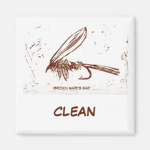 "Brown Hare's Ear" Dish Washer Status Magnet