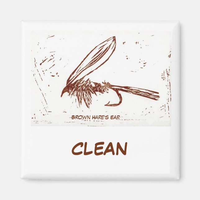 "Brown Hare's Ear" Dish Washer Status Magnet (Front)