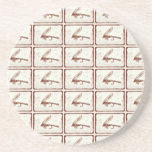 "Brown Hare's Ear" Wet Fly Pattern Fly Coaster (Front)