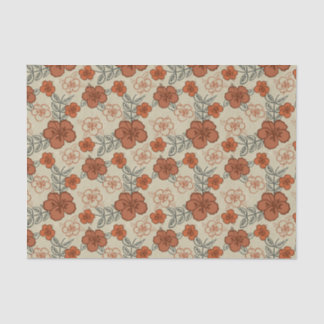 Brown Hawaiian Hibiscus Pattern Tissue Paper