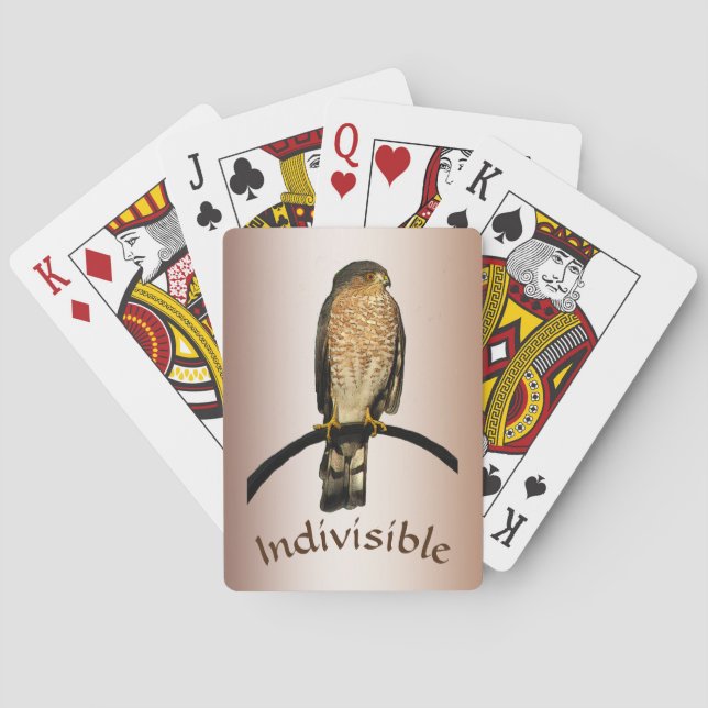 Brown Hawk Indivisible Playing Cards (Back)