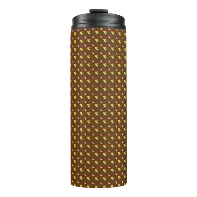 brown hearts thermal tumbler (Front)