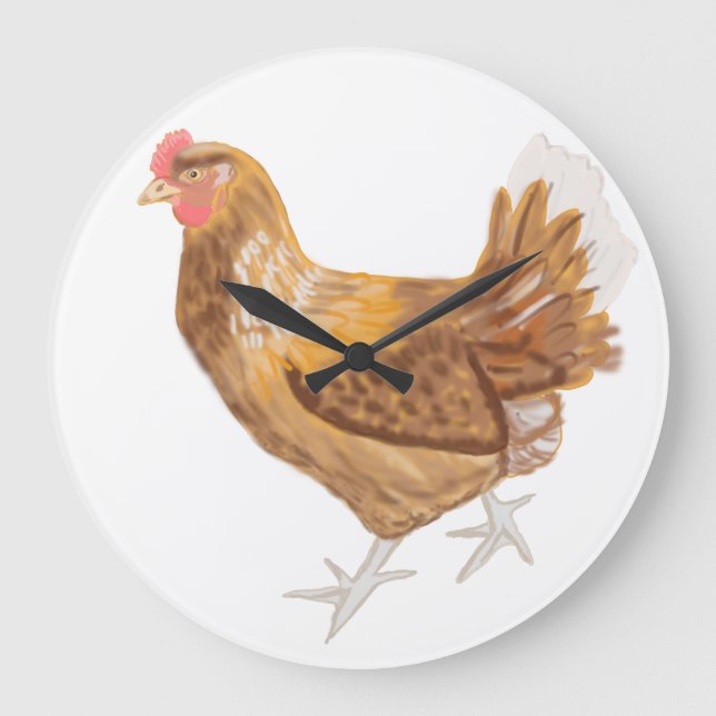 Brown Hen Large Clock (Front)