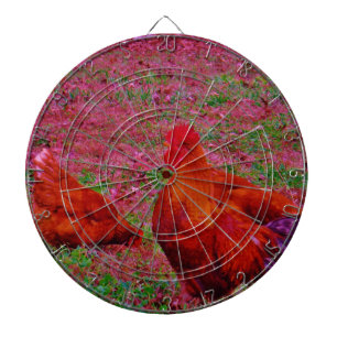 Brown  Hens in the Purple Grass Dartboard