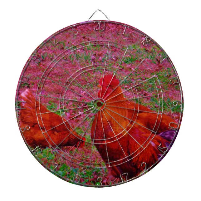 Brown  Hens in the Purple Grass Dartboard (Front)
