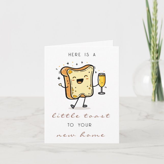 Brown Here's a Little Toast to Your New Home Card (Front)