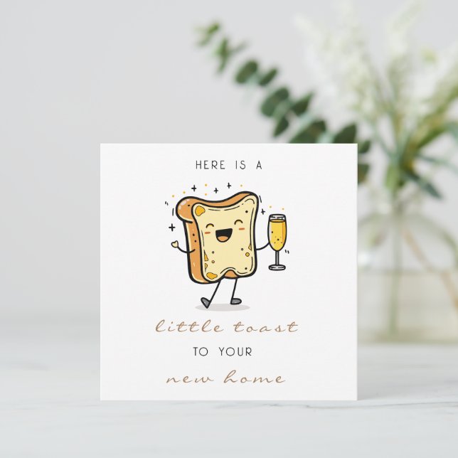 Brown Here's a Little Toast to Your New Home Holiday Card (Standing Front)