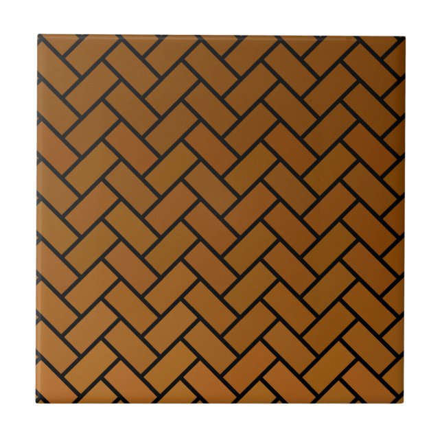 Brown Herringbone Bricks Tile (Front)