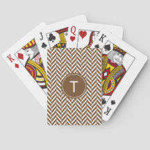 Brown Herringbone Custom Playing Cards
