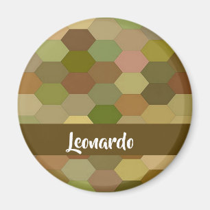 Brown hexagon paved magnet