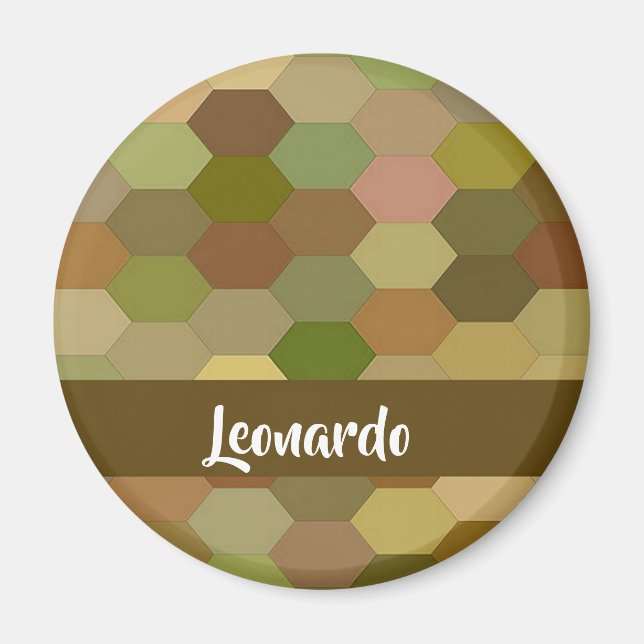 Brown hexagon paved magnet (Front)