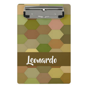 Brown hexagon paved mini clipboard