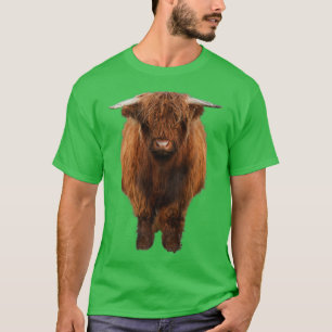 Brown Highland Calf Cattle Lover Rancher and Farme T-Shirt