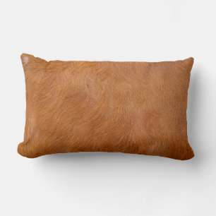 Brown Highland Cow Fur Texture Lumbar Pillow