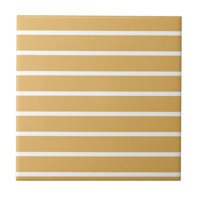 Brown Horizontal Stripe Pattern Tile (Front)