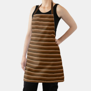 Brown Horizontal Stripes Grunge Fall Earthy Nature Apron