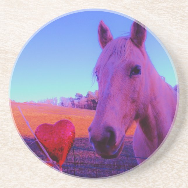 Brown Horse and Red Heart Coaster (Front)