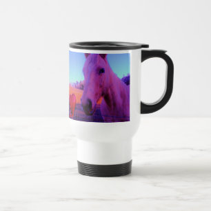 Brown Horse and Red Heart Travel Mug