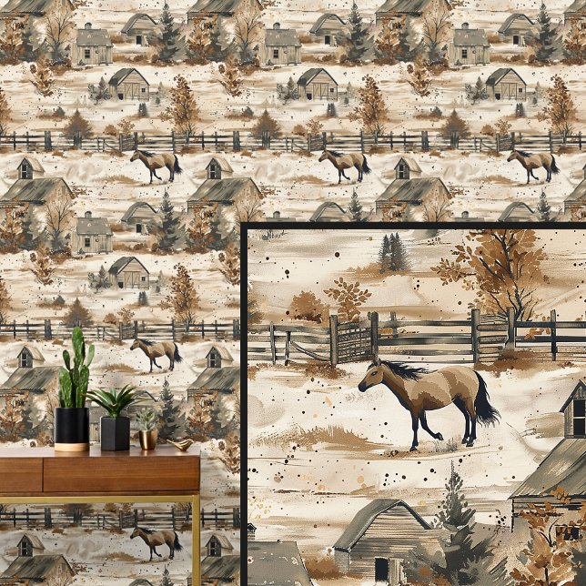 Brown Horse Barn Autumn Ranch  Wallpaper (Creator Uploaded)