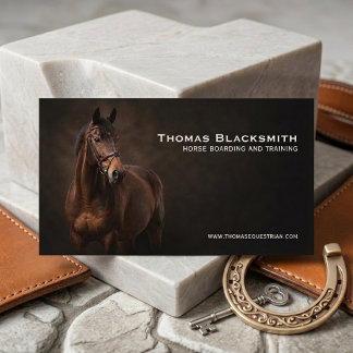 Brown Horse Equestrian Personalized Business Card