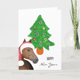 Brown horse for New Year Card