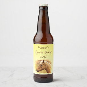 Brown Horse in the Yellow Sun Beer Label
