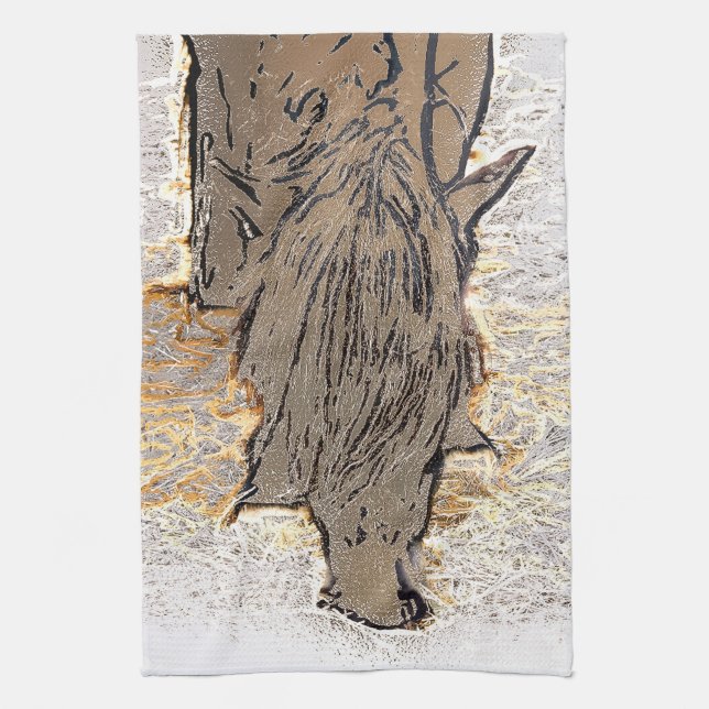BROWN HORSE  KITCHEN TOWEL (Vertical)
